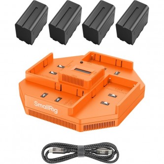 Zestaw ładowarka + 4x akumulator SmallRig 4834 NP-F970 4-Channel Camera Battery Charger & 4-Battery Kit