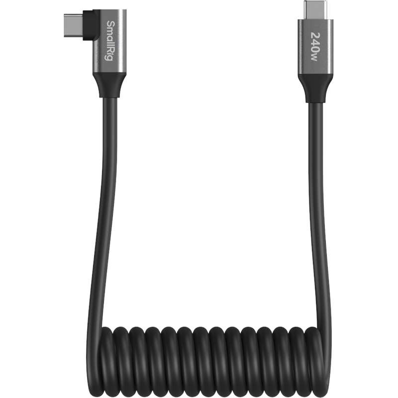Kabel SmallRig 5730 USB-C do USB-C kątowy, spiralny, 35-145cm, 20Gbps, 240W