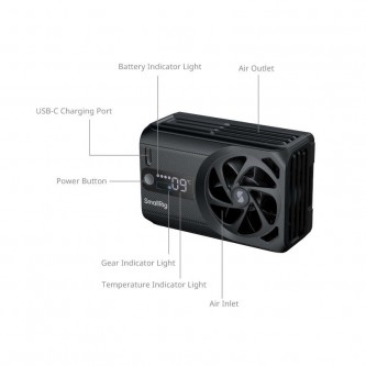 SmallRig 5328 Cooling Fan Hybrid Cooling do kamer i aparatów Sony Canon
