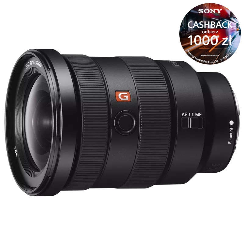 Obiektyw Sony FE 16-35mm F2.8 GM + Cashback 1000 zł lub Studencki Cashback 1000 zł SEL1635GM.SYX