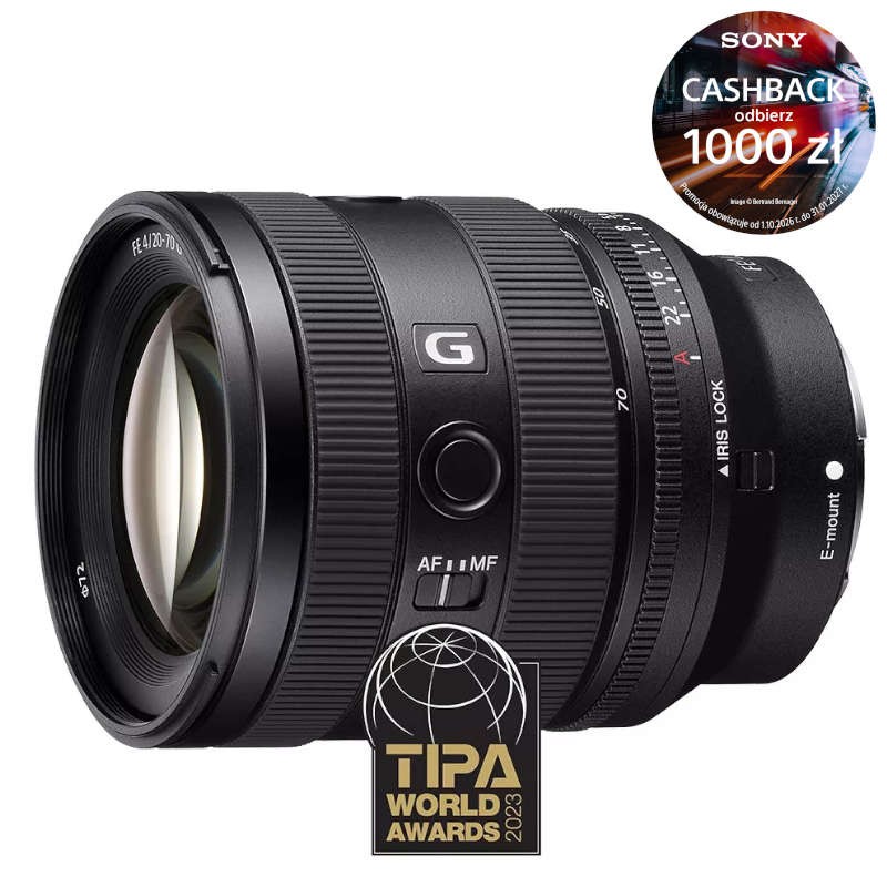 Obiektyw Sony FE 20-70mm F4 G + Cashback 1000 zł lub Studencki Cashback 750 zł SEL2070G.SYX
