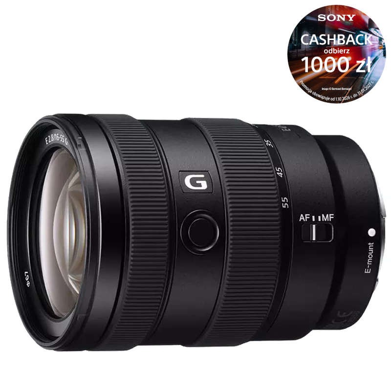 Obiektyw Sony E 16-55mm F2.8 G APSC + Cashback 1000 zł lub Studencki Cashback 500 zł SEL1655G.SYX + 1 rok gwarancji Sony