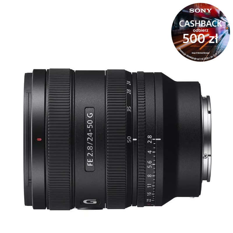 Obiektyw Sony FE 24-50mm F2.8 G + Cashback 500 zł lub Studencki Cashback 500 zł SEL2450G