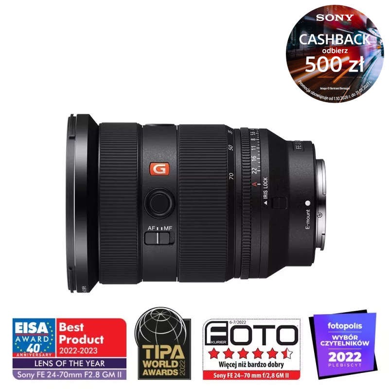 Obiektyw Sony FE 24-70mm F2.8GM II + Cashback 500 zł SEL2470GM2.SYX
