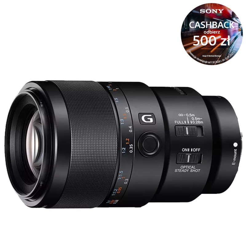 Obiektyw Sony FE 90mm F2.8 Macro + Cashback 500 zł lub Studencki Cashback 500 zł SEL90M28G.SYX
