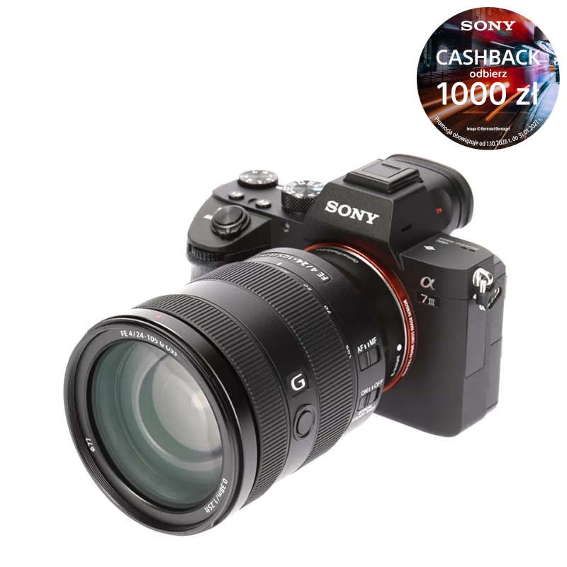 Aparat Sony A7III + Sony 24-105mm F4 + Studencki Cashback 1250 zł ILCE7M3GBDI