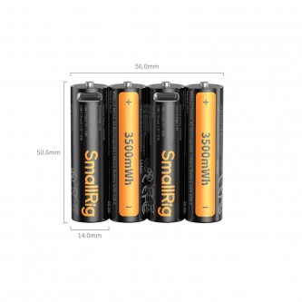 Zestaw 4 akumulatorów z USB-C SmallRig 5768 Rechargeable Lithium Battery AA 2100mAh with USB-C