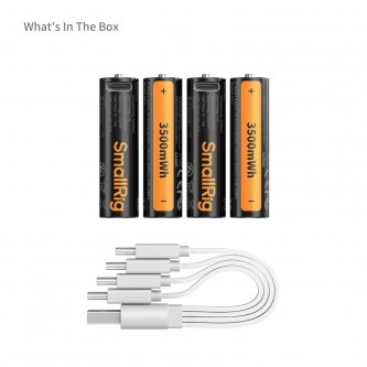 Zestaw 4 akumulatorów z USB-C SmallRig 5768 Rechargeable Lithium Battery AA 2100mAh with USB-C