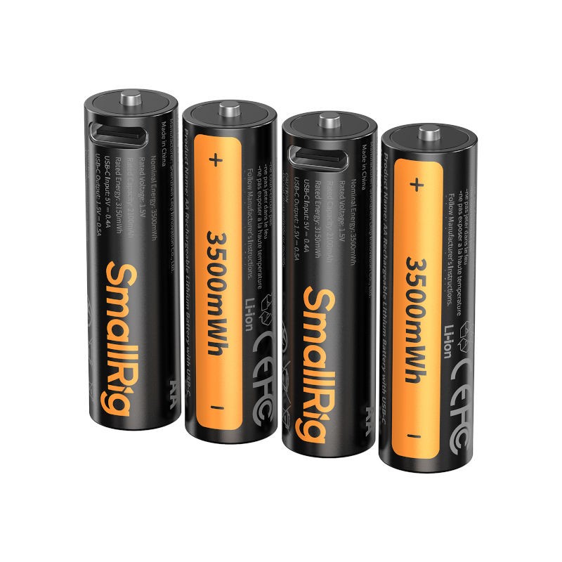 Zestaw 4 akumulatorów z USB-C SmallRig 5768 Rechargeable Lithium Battery AA 2100mAh with USB-C